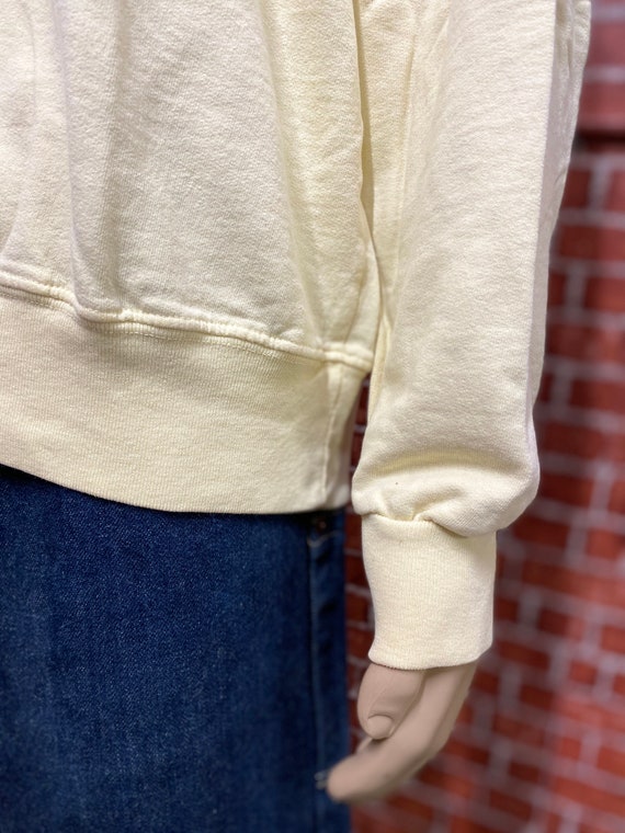 70's light yellow sweatshirt blank basic sport gy… - image 6