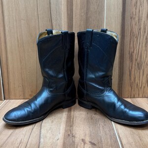 Vtg Dan Post Roper women's cowgirl leather boots style #4121 size 10M made in U.S.A. afbeelding 1