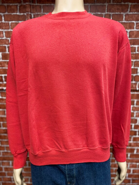 80's red sweatshirt blank basic sport gym sportsw… - image 3