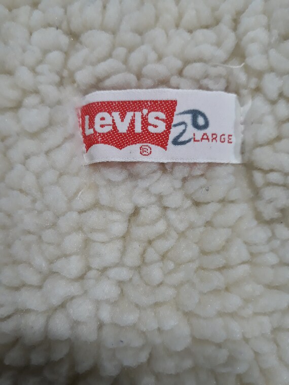 Levi's size Large denim vest sherpa orange tag ma… - image 7