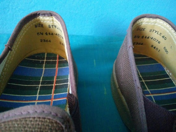 NOS Size 5 1/2 Slip on brown canvas sneakers made… - image 3