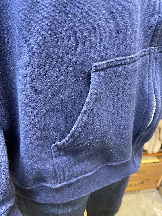 90's Tultex blue sweatshirt hoodie size X-large m… - image 3