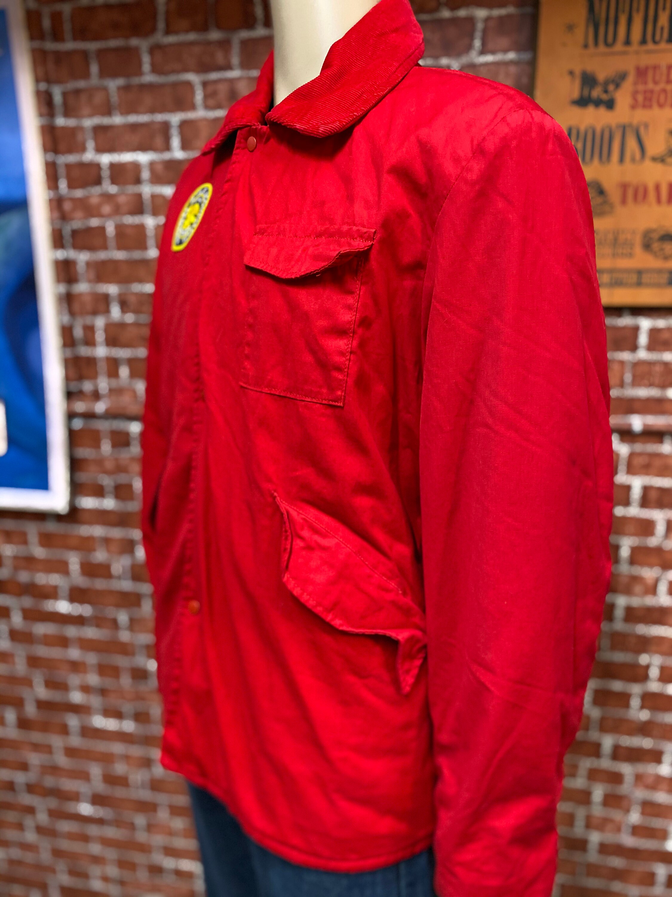 60's Black Sheep Size Large Dallas Texas Red Hunting Coat Jacket