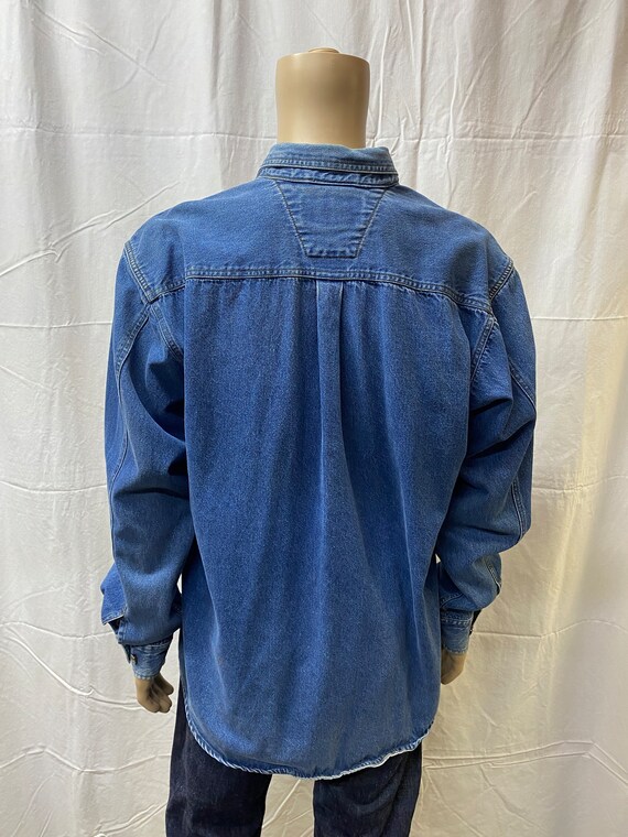 Chemise Homme Harley-Davidson Bleue En Coton - Manches Longues Brodée à Pressions