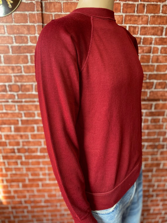 80's burgundy soft sweatshirt blank basic sport g… - image 2