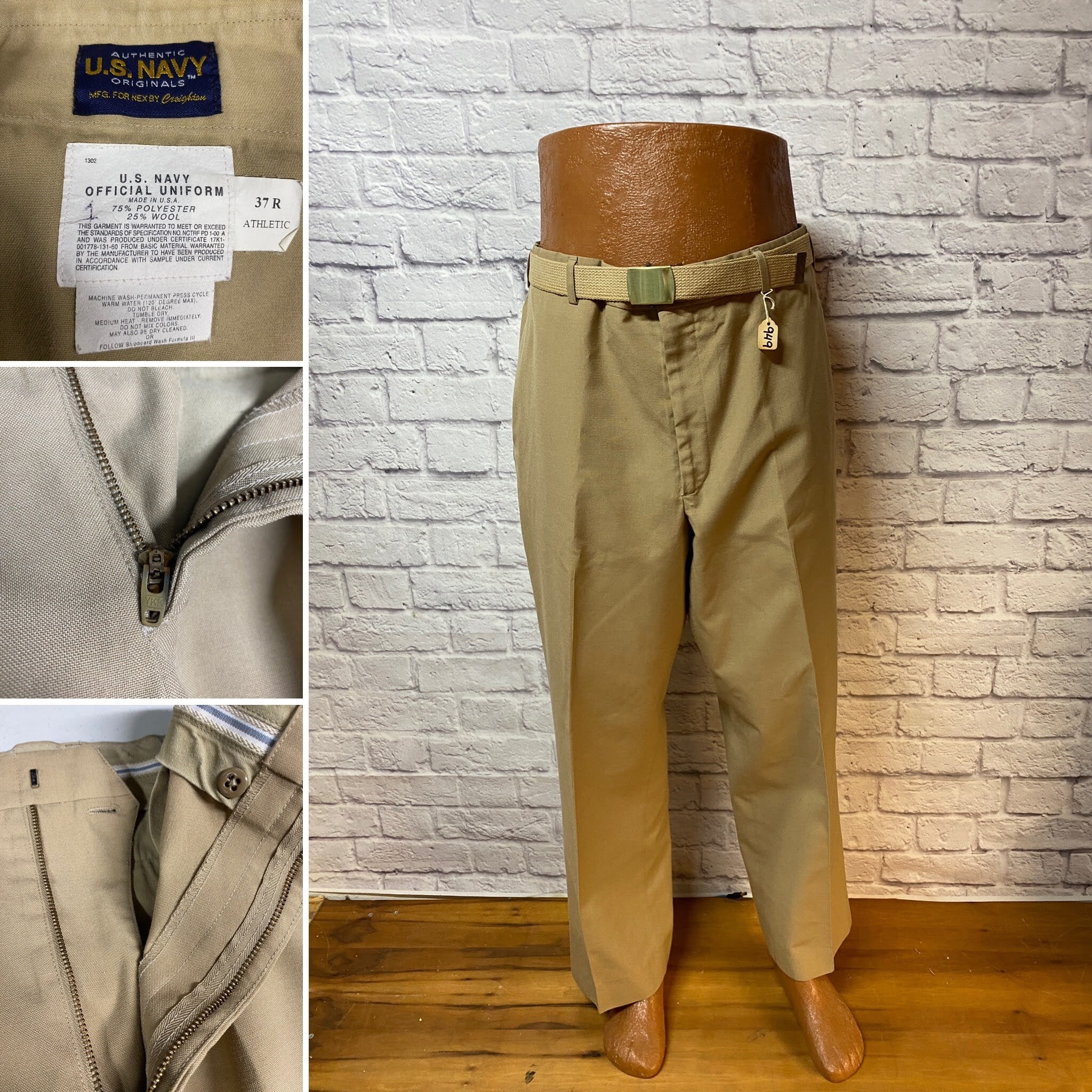 US Navy Official Khaki Military Chinos Slacks Trousers Pants Size 