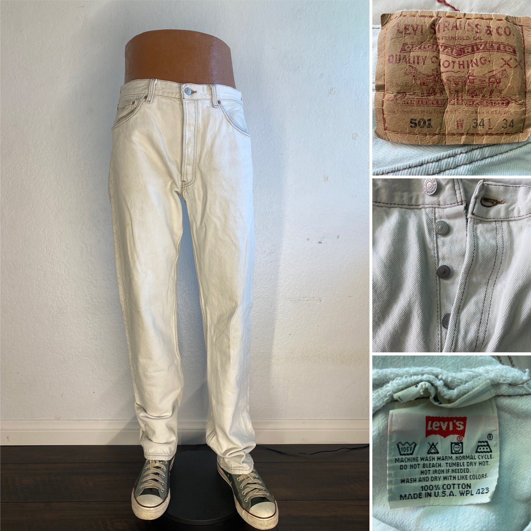 90s Levi’s 501 denim pants (size:34)USA 501® '90s Selvedge Women's Jeans - Medium Wash | Levi's® US