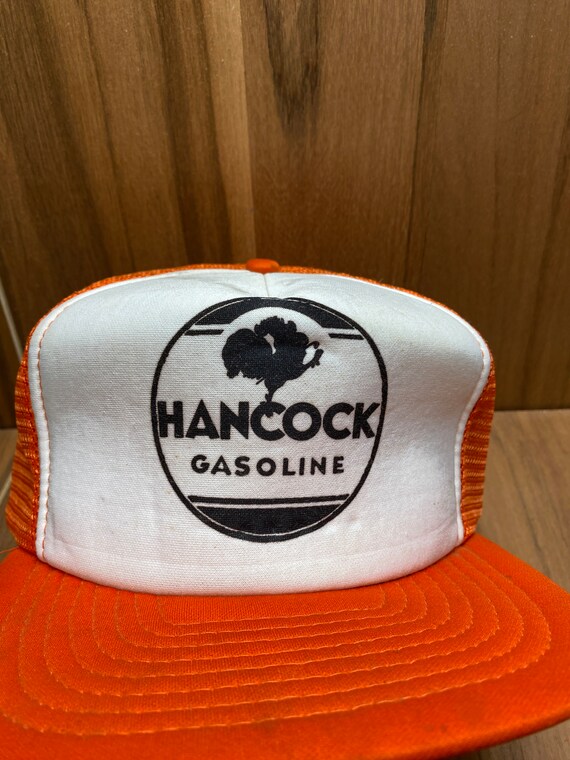 VTG Hancock Oil Co. orange and white trucker one … - image 3