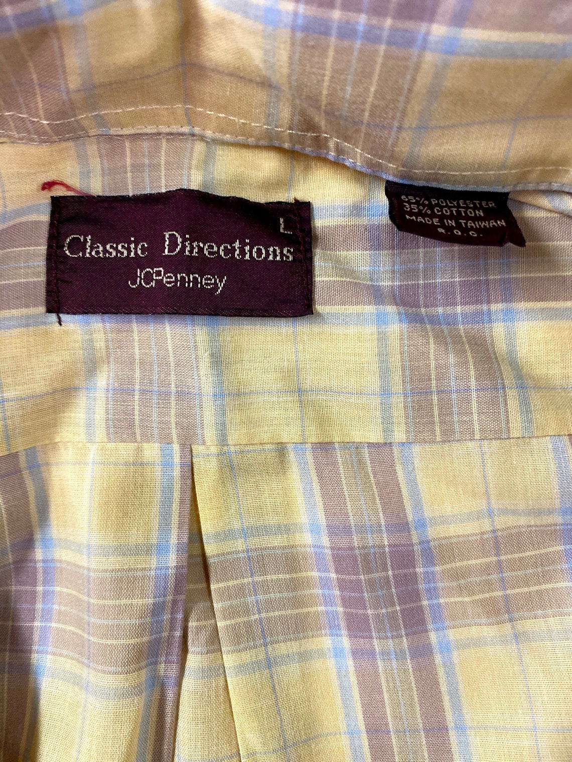 Jcpenney Classics Plaid Button Down Dress Shirt Short Sleeve - Etsy