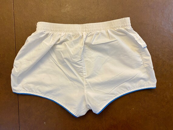 80's White unisex athletic short trunks size medi… - image 2