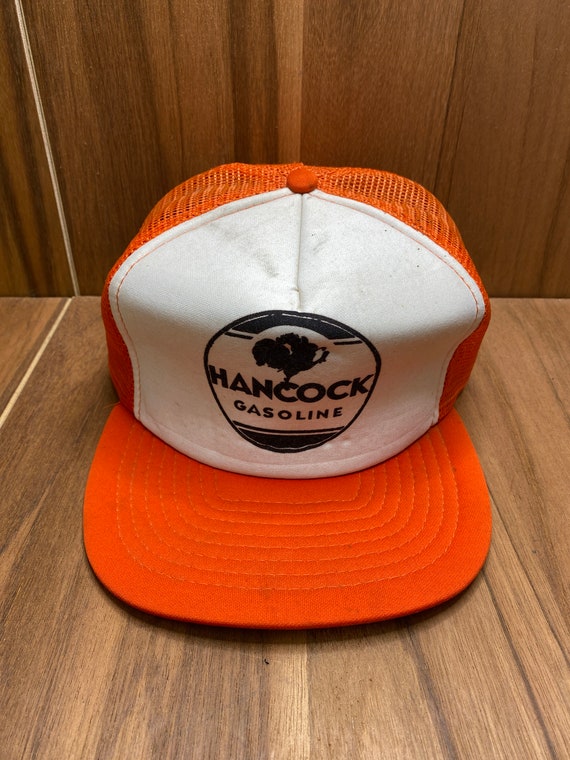 VTG Hancock Oil Co. orange and white trucker one … - image 1