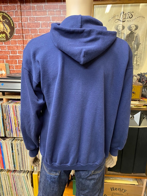 90's Tultex blue sweatshirt hoodie size X-large m… - image 7