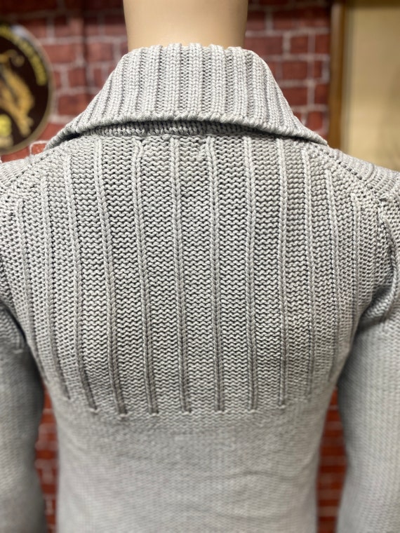 70's〜 Sears Acryl Knit Cardigan 70's Sears UNWORN Cardigan Gray Cable Knit Sweater Size