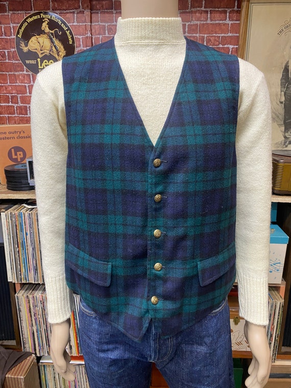 Pendleton tartan wool vest dress size 46 made in … - image 4