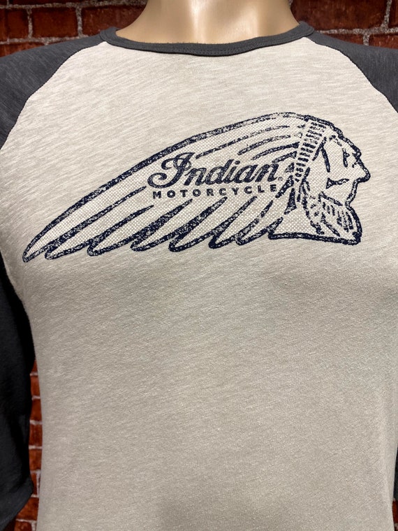 Indian Motorcycle Unisex Retro Style 3 4 Sleeve T shirt Small Size 100 Cotton. Etsy Canada