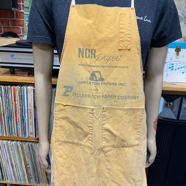 80's Appleton Papers Inc. work shop carpenter farmer warehouse short apron.