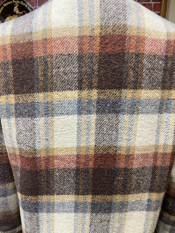 70's Sears Outerwear wool plaid sherpa lined spor… - image 10