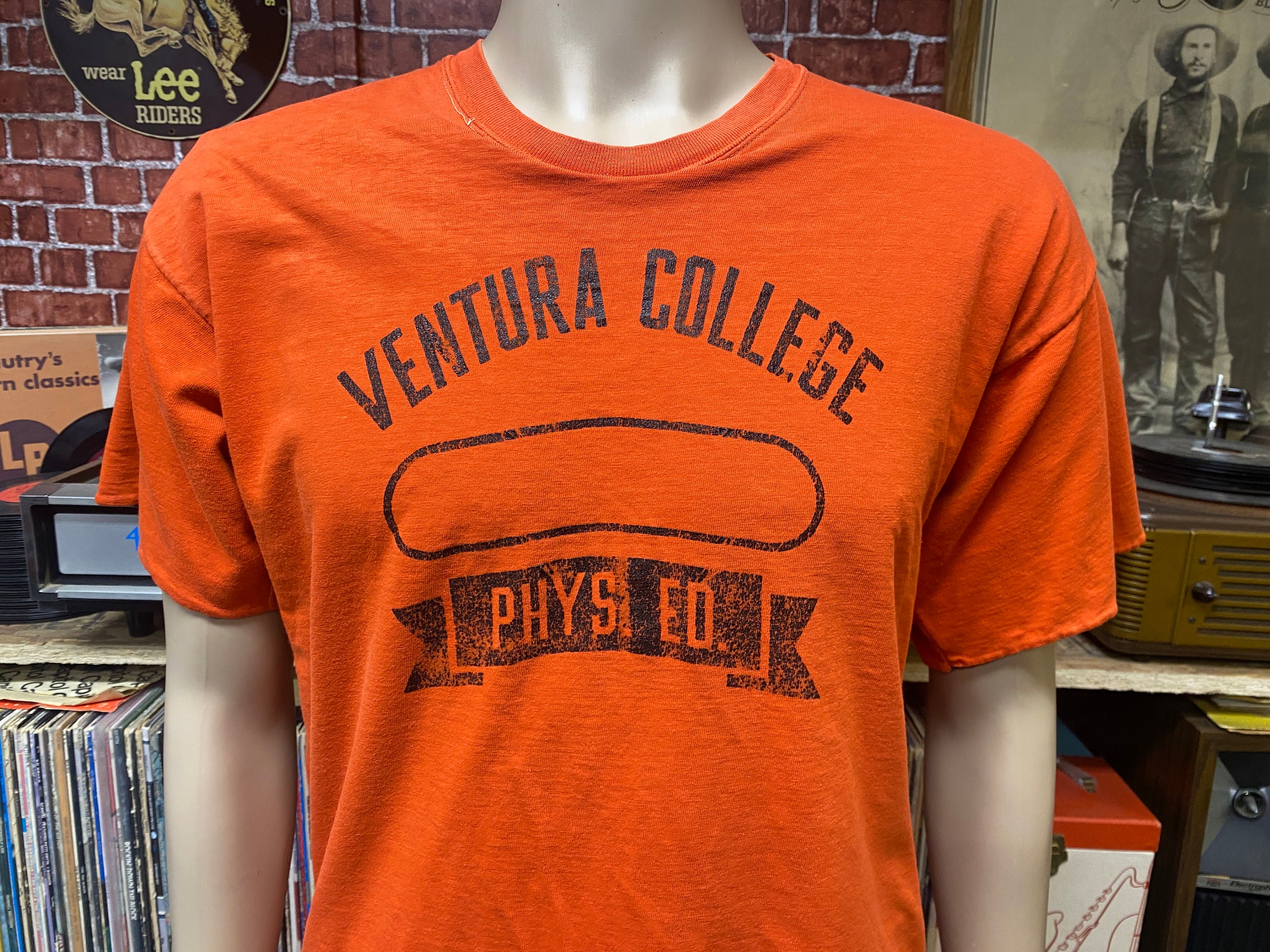 60's Ventura College Phys. Ed. Reversible Orange T-shirt Size