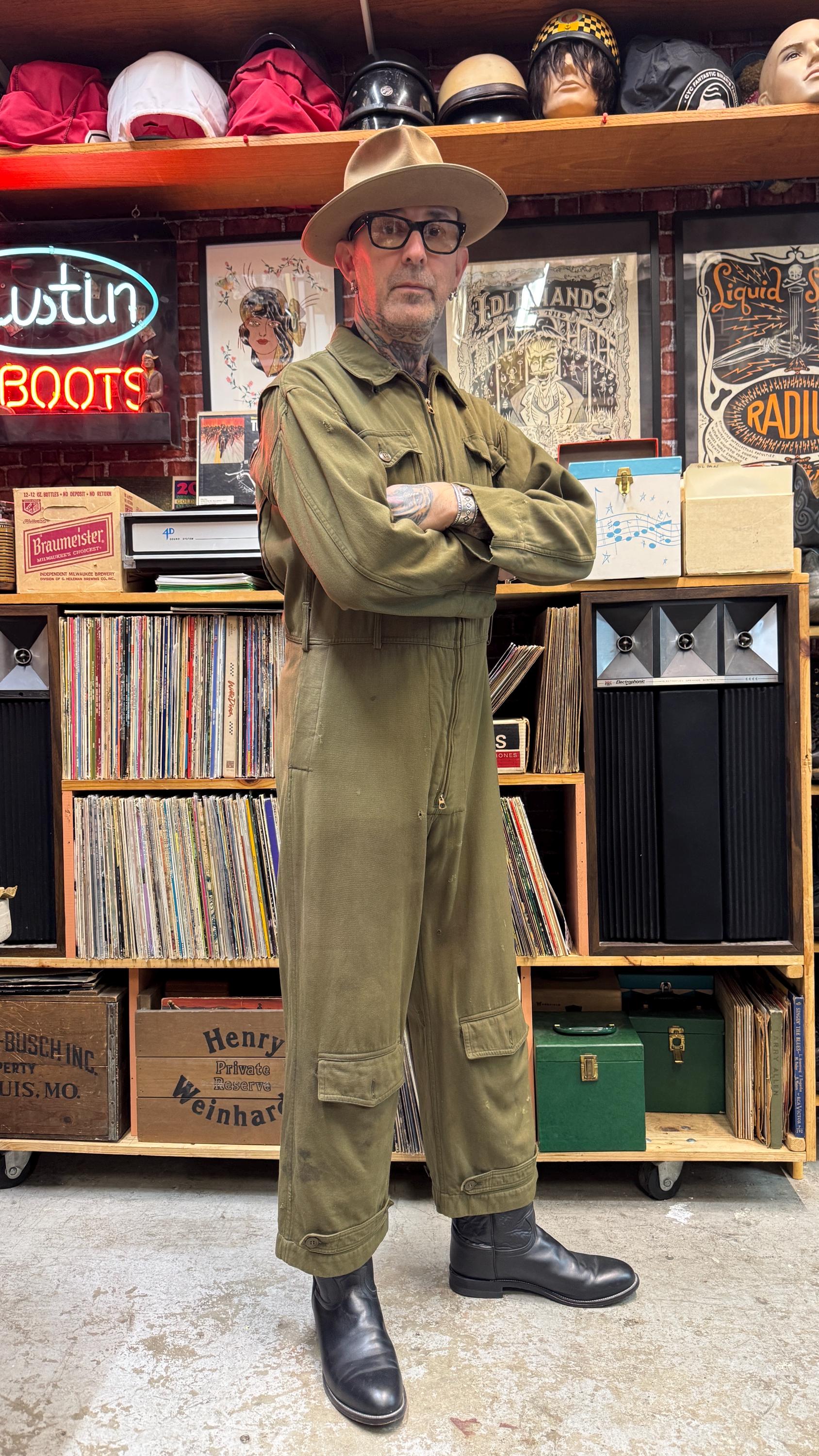 USAAF WWII AN-6550 Light Green Gabardine Flight Suit Size Small