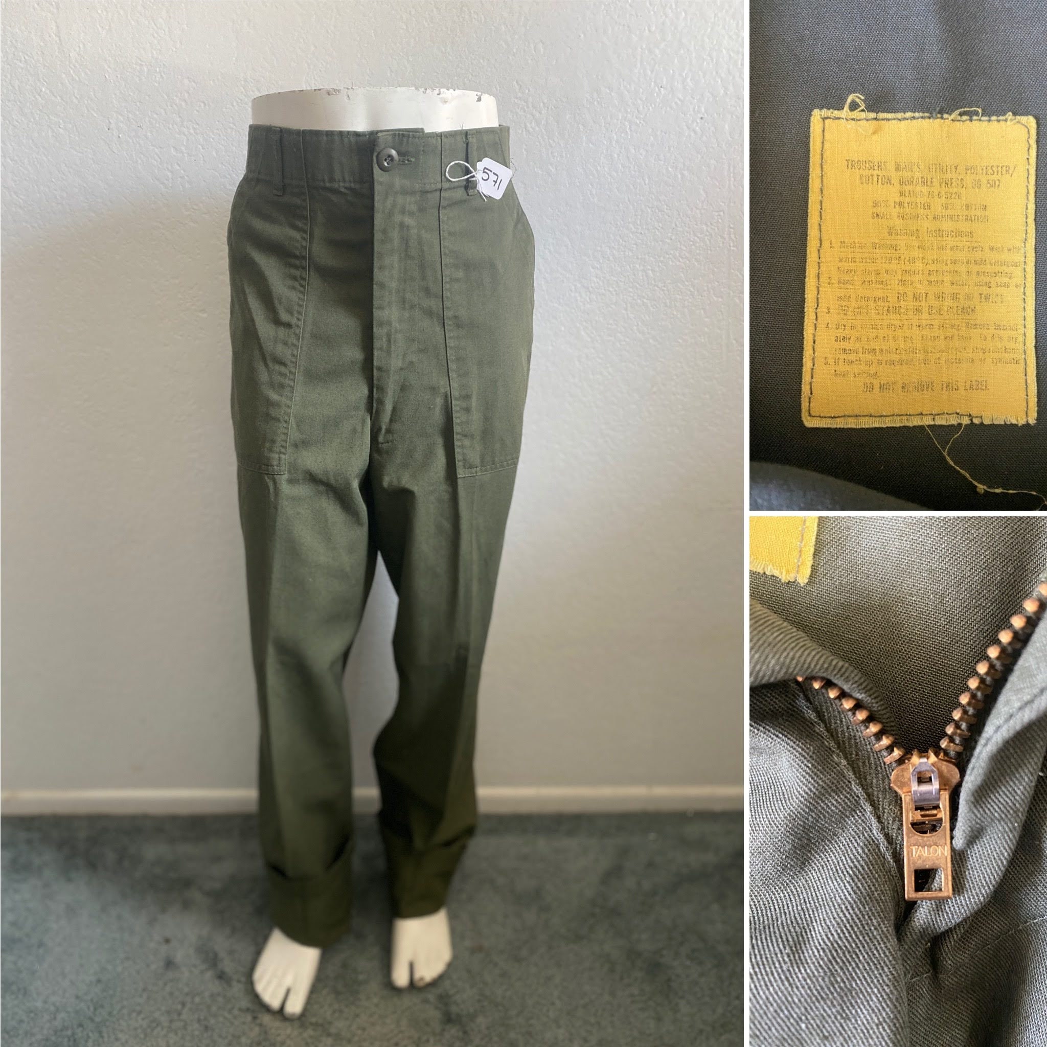 OG-507 Size 29x31 U.S. Army Fatigue Utility Field Combat Men