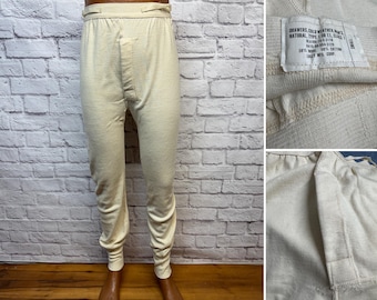 Bas Thermique Vintage Hanes - Années 80 - Taille L - Blanc - Long John's USA