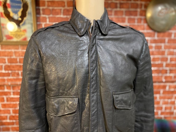 80's Flight Pilot Brown Leather Jacket Type A-2 Size 40 - Etsy