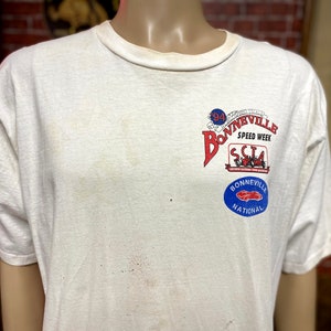 1994 Bonneville National Speed Week S.C.T.A. racing white t-shirt size XL made in U.S.A..
