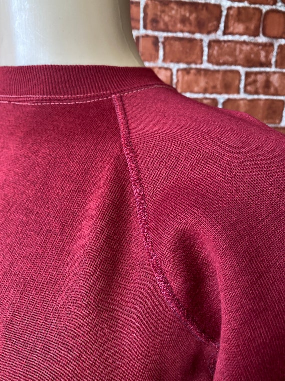 80's burgundy soft sweatshirt blank basic sport g… - image 3