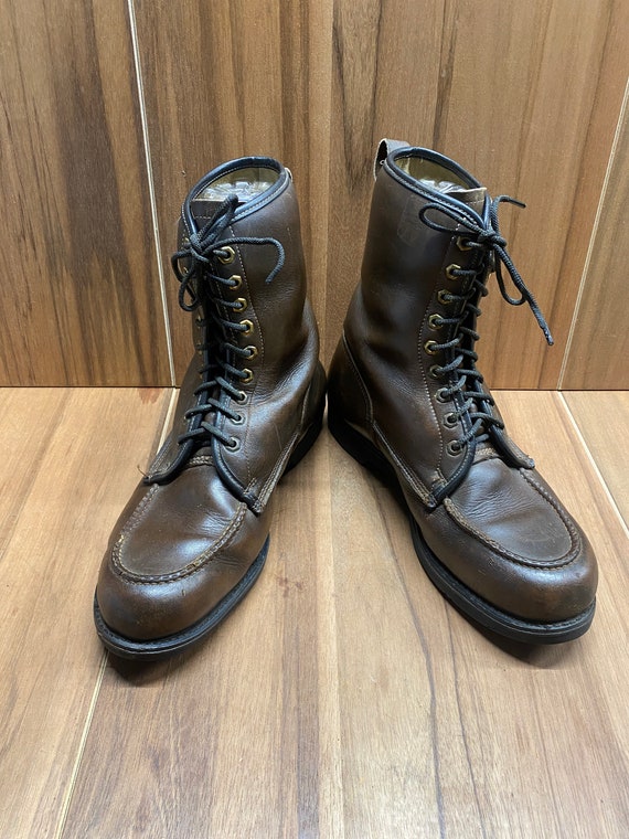 VTG Moc toe brown work hunting outdoor boots size 