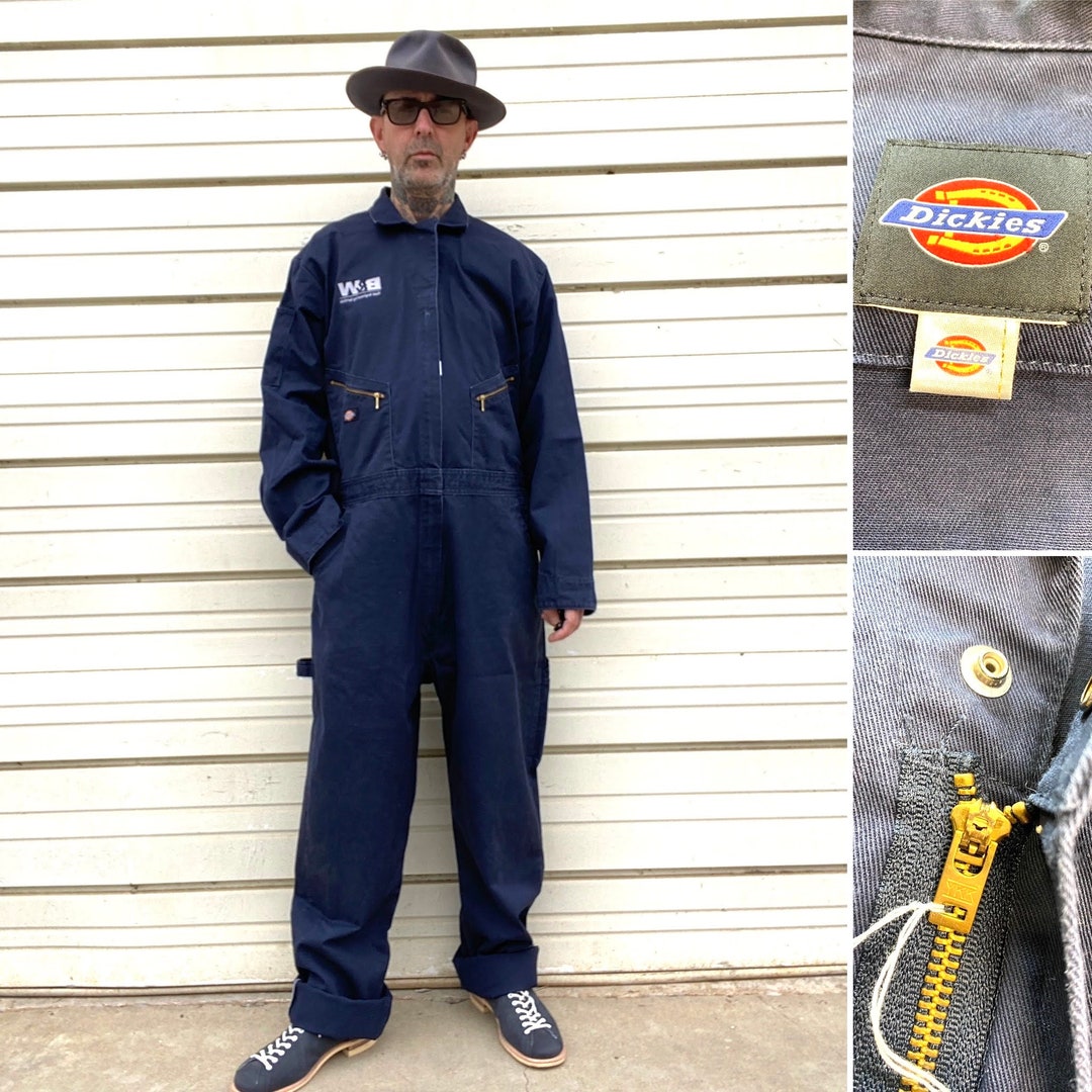 Dickies Blue Outfit Long Sleeve Coveralls Utility Garage Mechanic