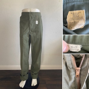 OG-507 size 26x30 U.S. Army fatigue utility field combat men&#39;s pants poly/cotton.