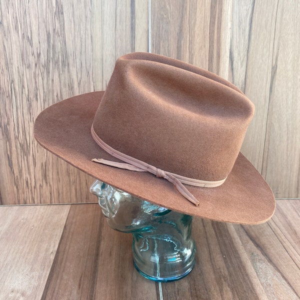 Vtg Gold Label Fine Hats Open Road cowboy cattleman western rodeo hat size 7 1/4- 7 3/8 made in U.S.A.