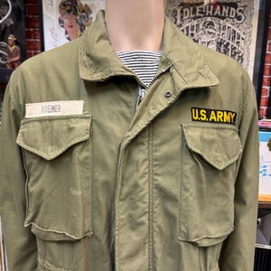 70&#39;s M-65 OG-107 First Army Vietnam field jacket cold weather fatigue utility combat size medium short.
