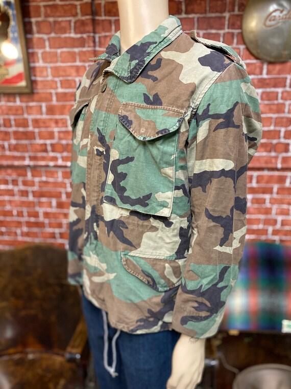 80's M-65 field cold weather jacket camouflage fa… - image 5