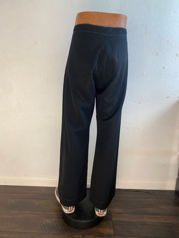 30's 40's Sailor Pants 13 Button Gabardine Dark Navy Blue