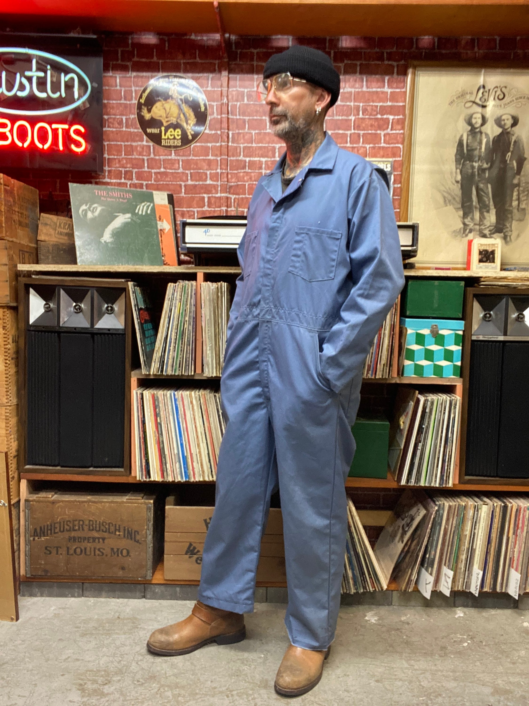 Engineered Work Garments Blue Utility Garage Mechanic Coveralls
