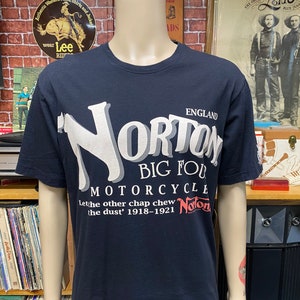 Norton Big Four British Motorcycles soft cotton black t-shirt size large.