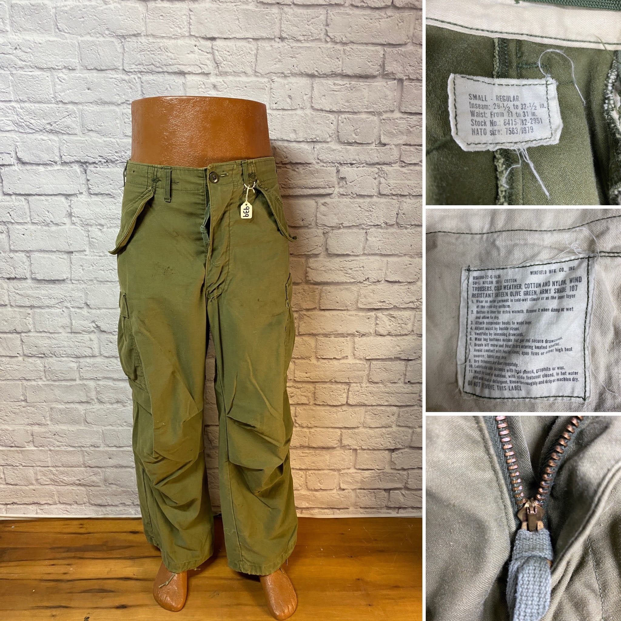 【 WAIPER inc 】米軍 M-65 pants m65 パンツUS ARMY カーゴパンツ OLIVE　オリーブ