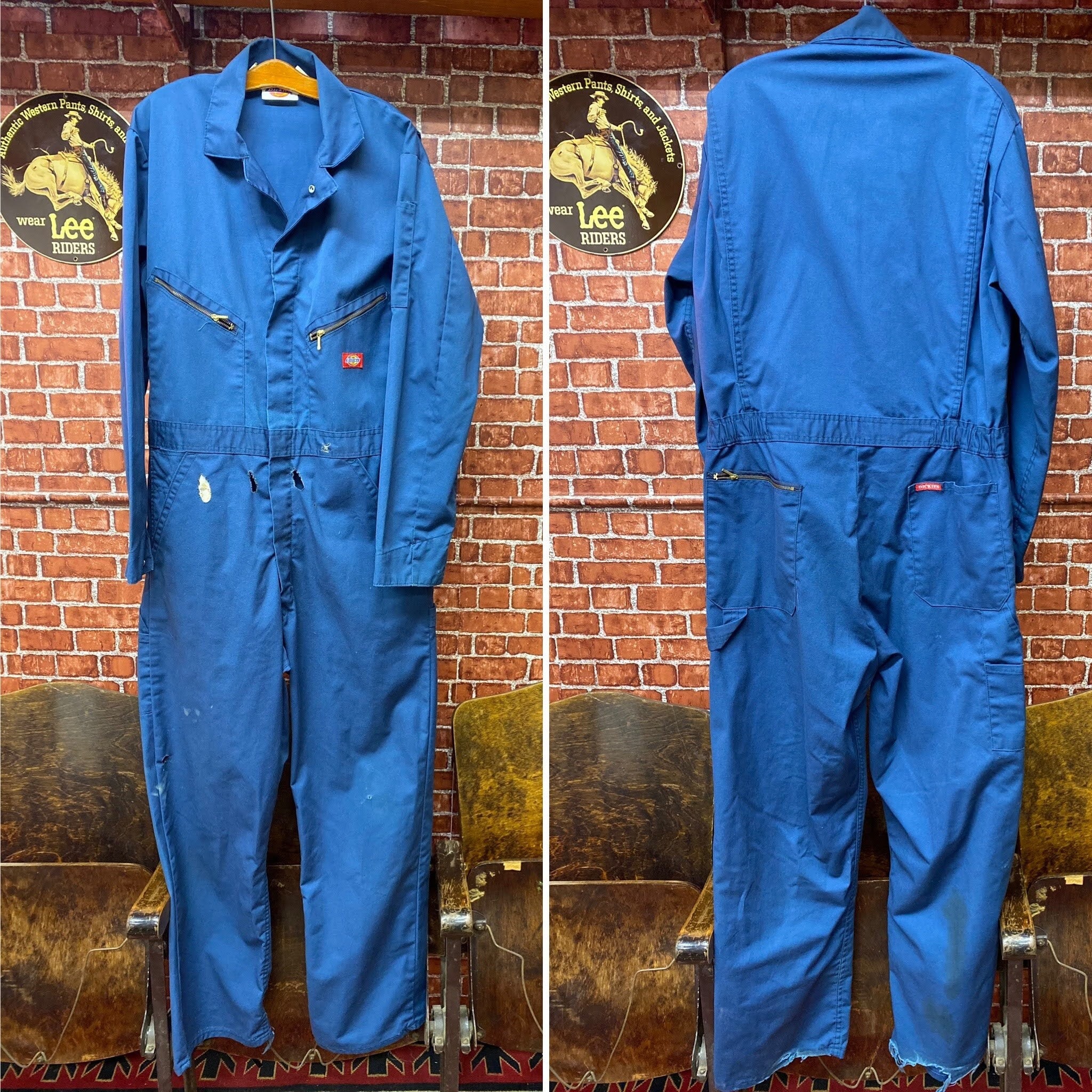 Dickies Dickies Embroidered Button-front Coverall Jumpsuit in Blue