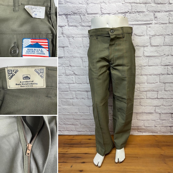 NWT 28x26 Green Fatigue OG-107 Style Unisex Pants Made in U.S.A.
