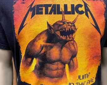 Metallica Jump in the Fire Graphic Print Tour Concert Black T