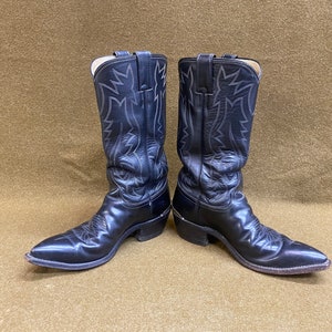 Justin Roper men&#39;s cowboy stitching leather boots style #2005 size 7D made in U.S.A.