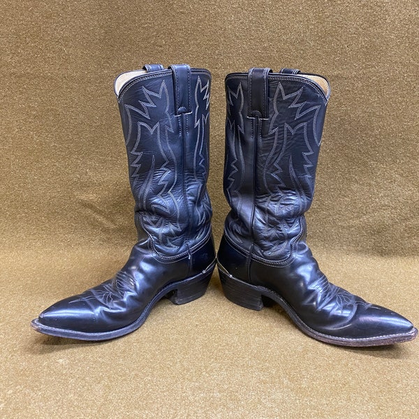 Justin Roper men's cowboy stitching leather boots style #2005 size 7D made in U.S.A.