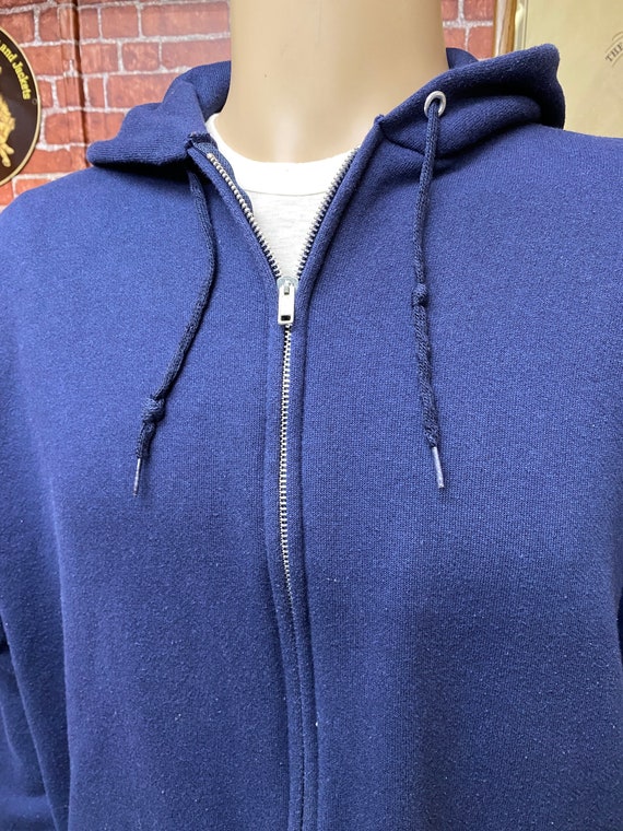 90's Tultex blue sweatshirt hoodie size X-large m… - image 5