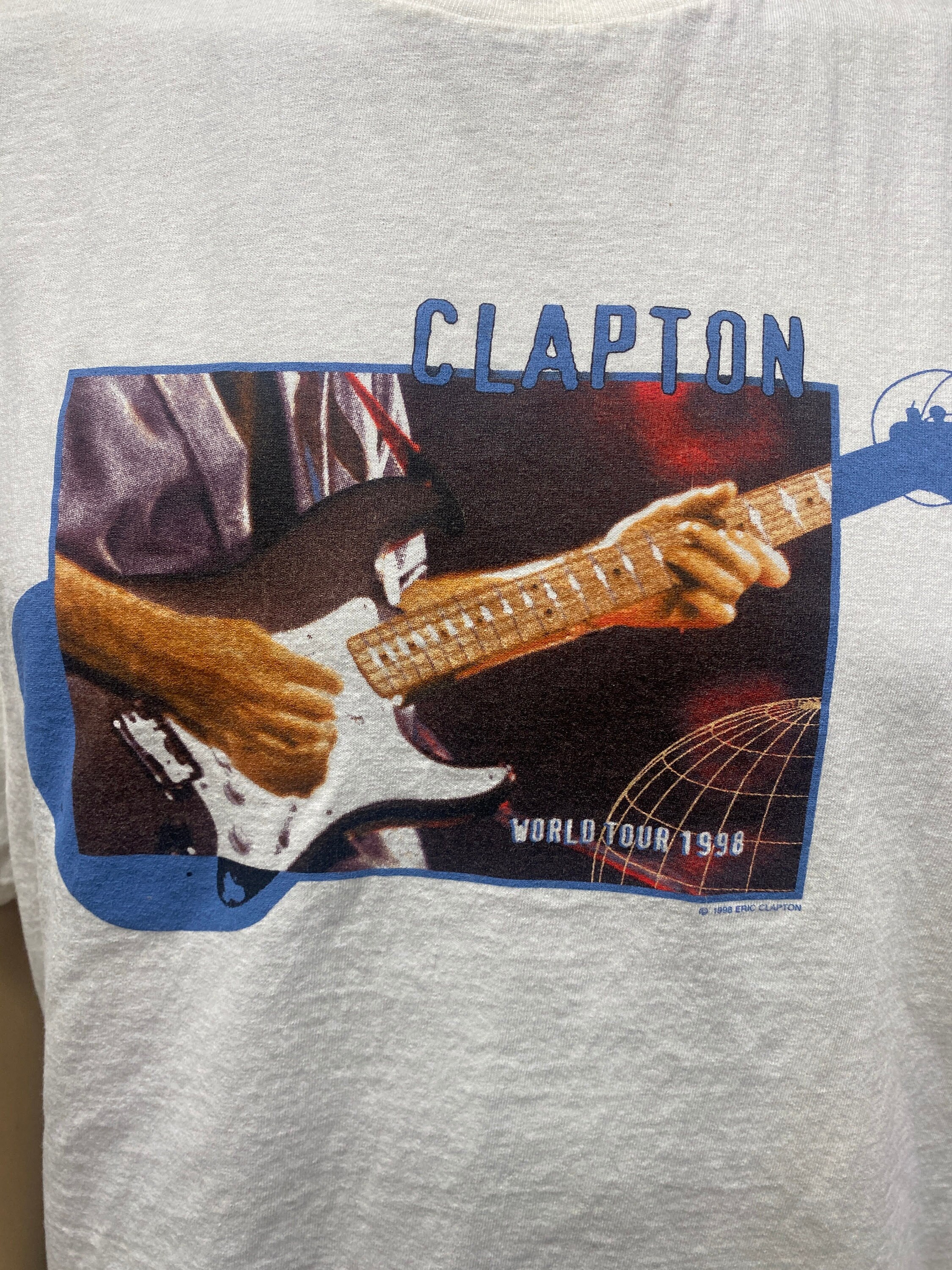 VTG 1998 Eric Clapton World Tour Concert Souvenir White T-shirt