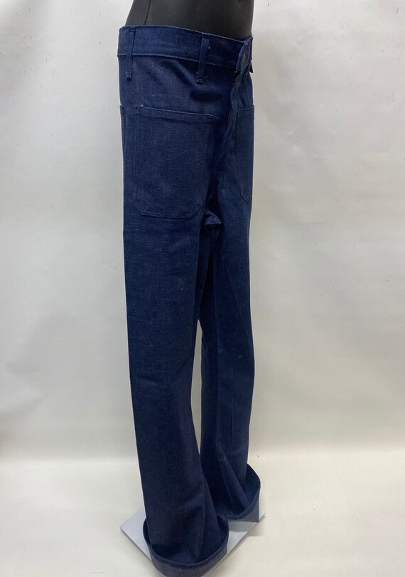 NWT 25x35 Denim sailor style bell bottoms 4 patch… - image 2