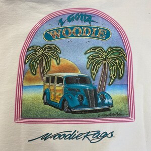 90&#39;s Woodie Rags white heavyweight sweatshirt size 2X made in U.S.A.
