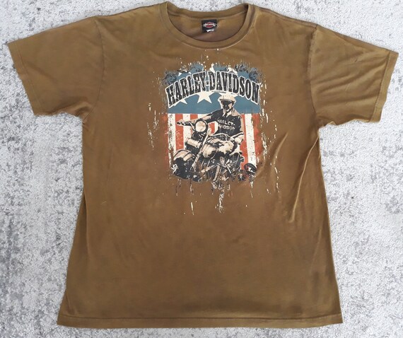 Vintage Harley Davidson New Orleans T-shirt, Olive Green, Size XL