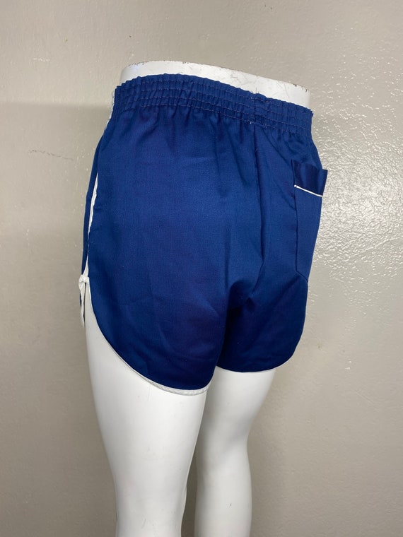 80's Blue unisex athletic short trunks size small. - image 8