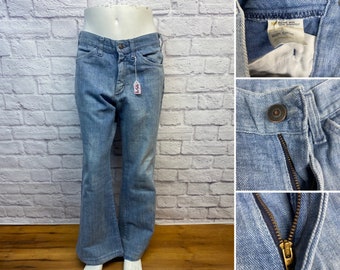 70's 29x27 JCPenney denim jeans pants bell bottoms 100% cotton made in U.S.A.